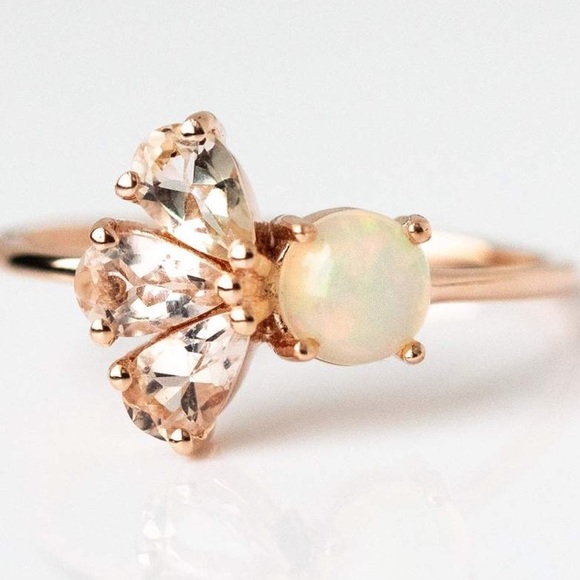 NEW Morganite & Opal Ring (Size 6) - Picture 3 of 6